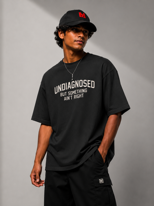 Undiagnosed But Something Ain't Right — Collegiate Graphic Oversized Tee