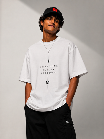 Discipline Builds Freedom — Minimal Motivation Oversized Tee
