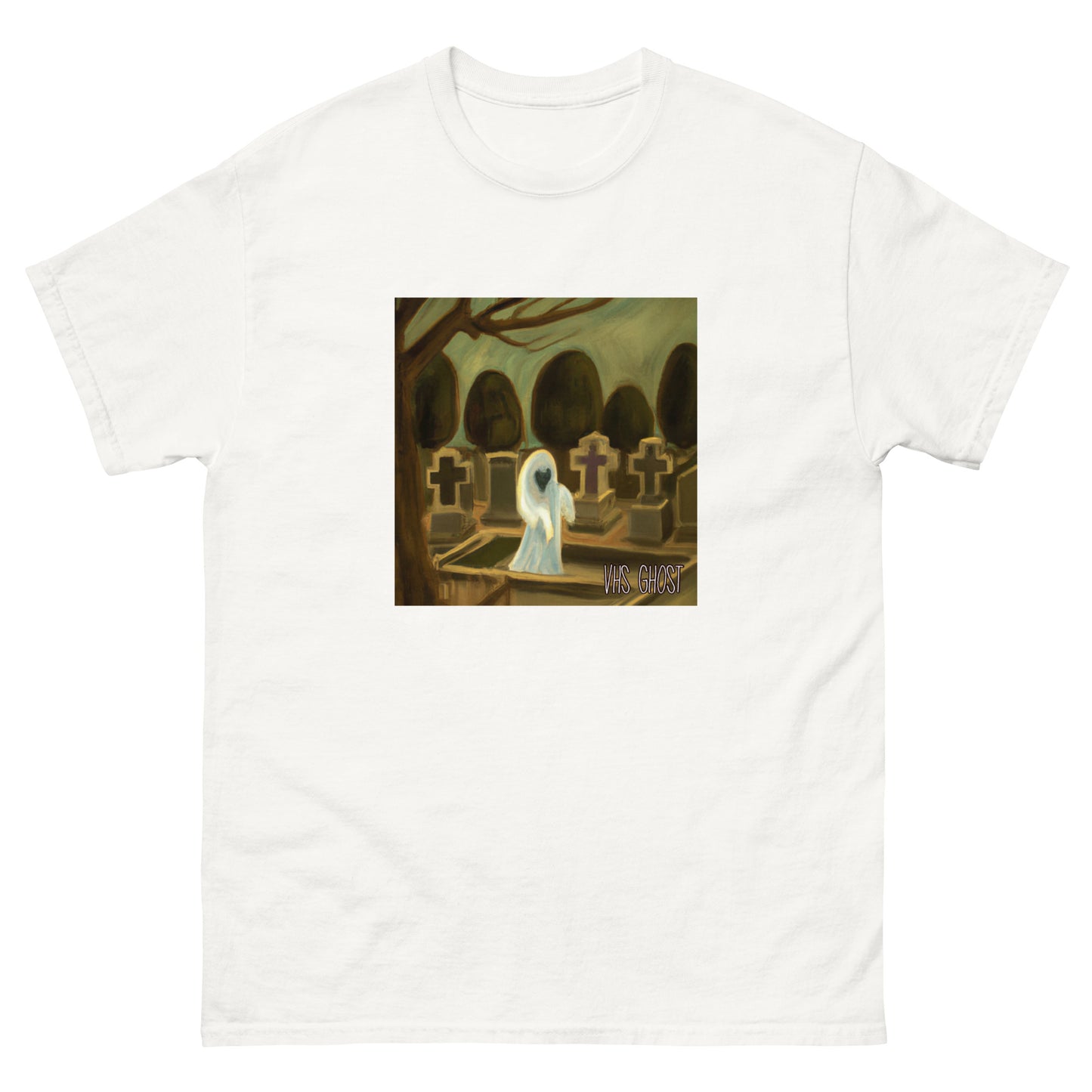 vhs ghost cover t-shirt